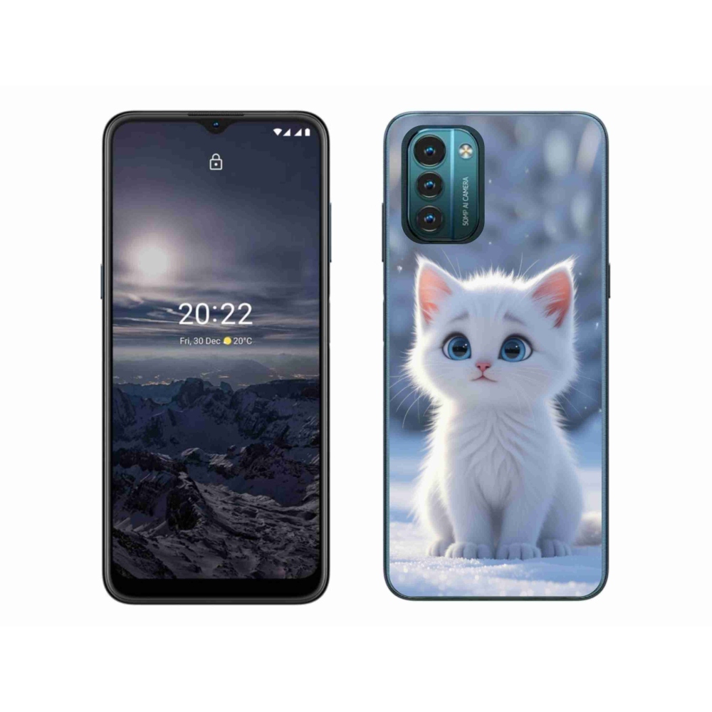 mmCase gél tok a Nokia G11/G21-hez – fehér cica 3