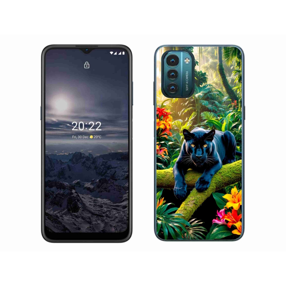 Zselés borító mmCase a Nokia G11/G21 készülékhez - fekete párduc a dzsungelben