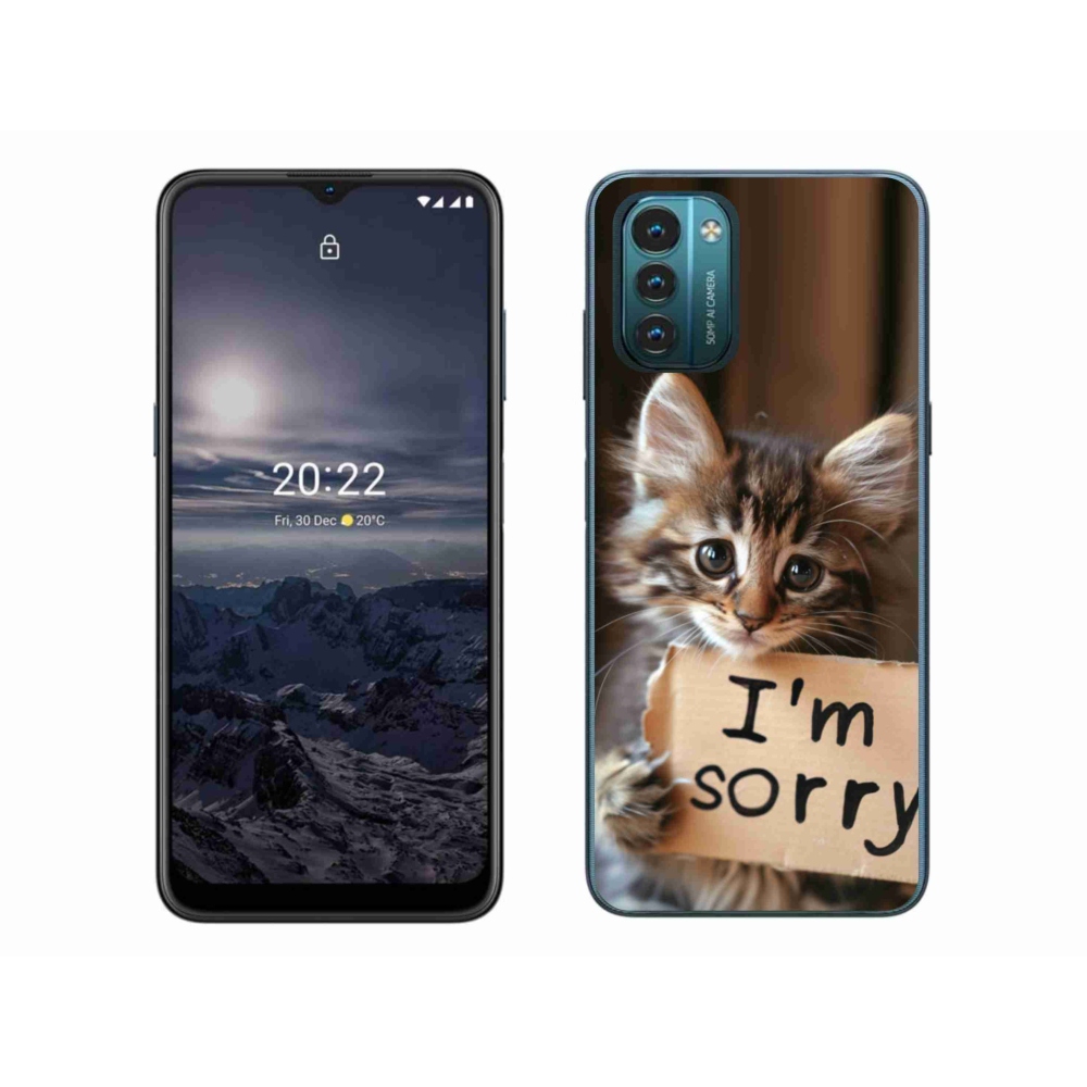 Zselés borítás mmCase a Nokia G11/G21 készülékhez - macska bocsánatkérése