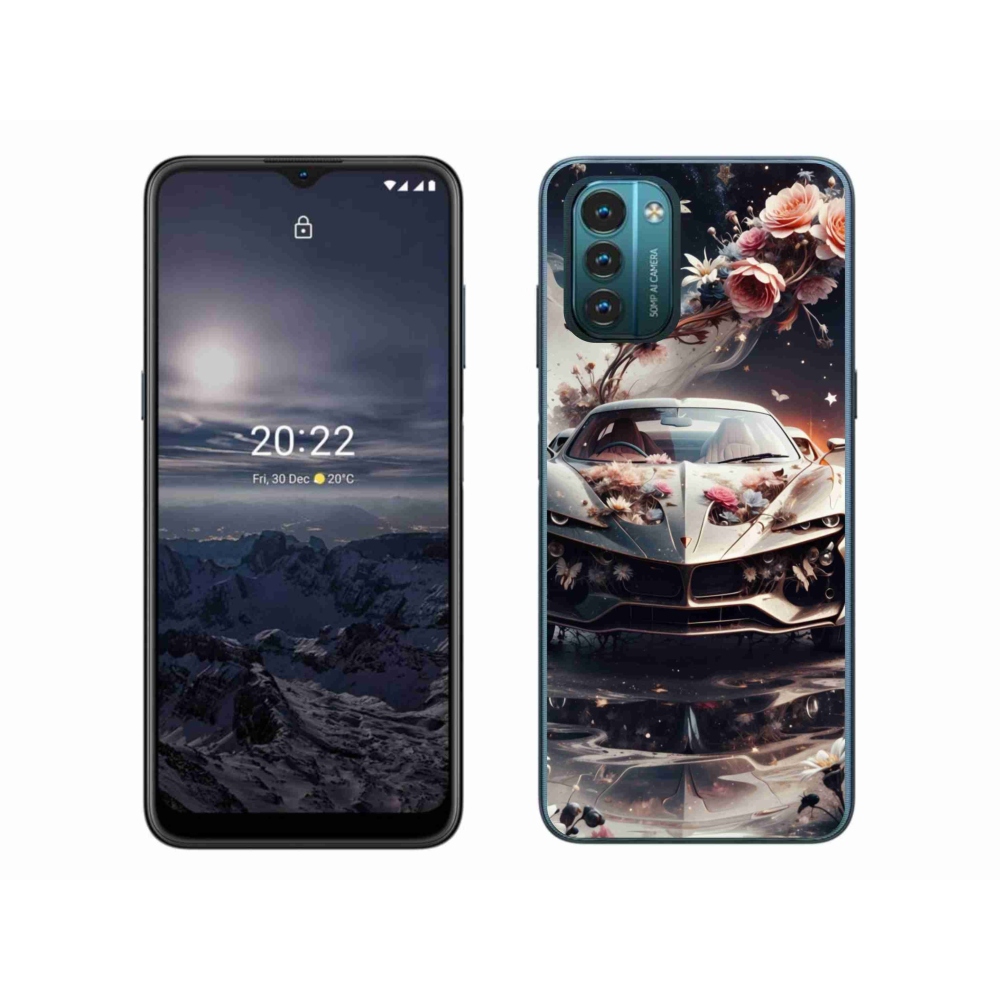 Zselés borítás mmCase a Nokia G11/G21 készülékhez - virágos sportkocsi