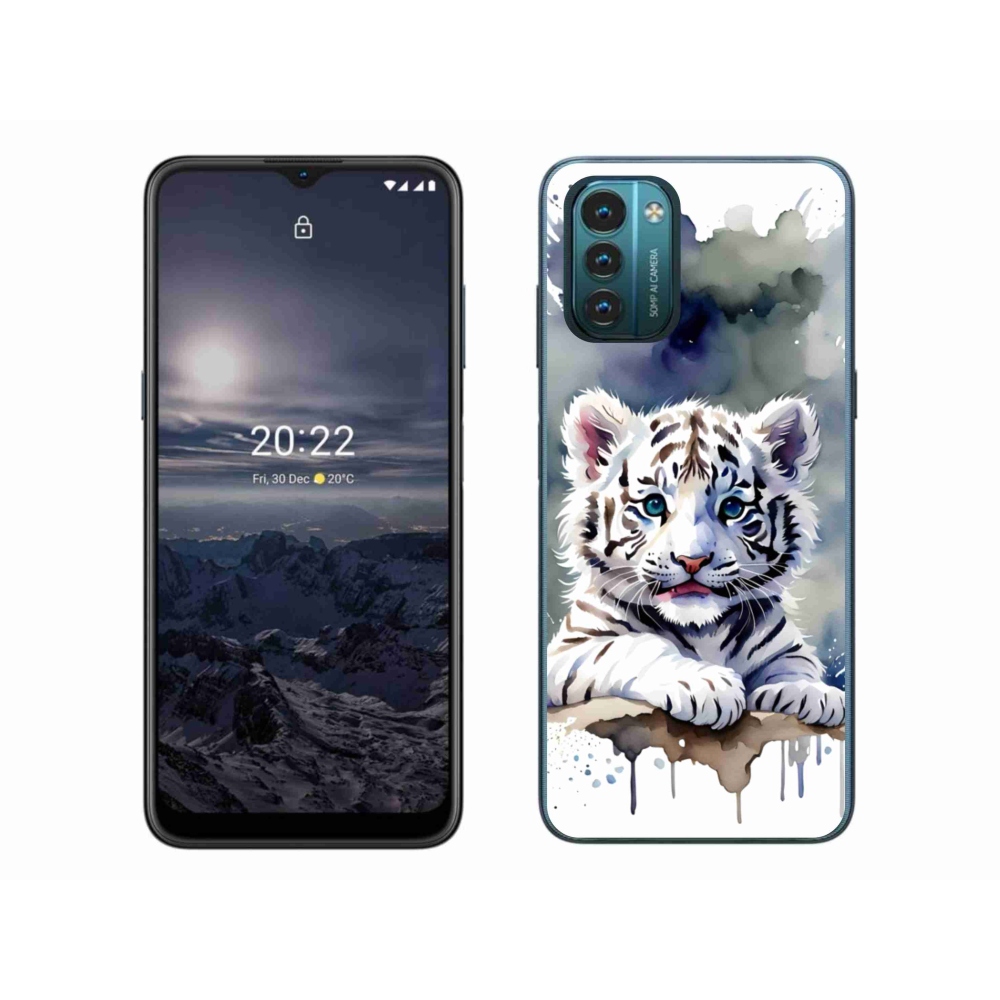 Zselés borítás mmCase a Nokia G11/G21 készülékhez - fehér tigriskölyök