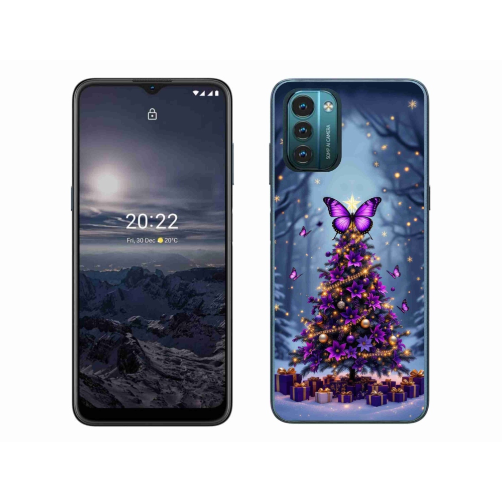 mmCase gél tok a Nokia G11/G21-hez – pillangós karácsonyfa