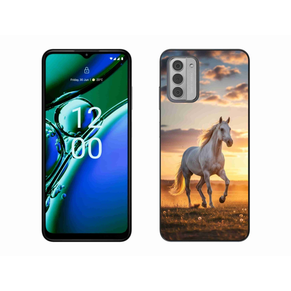 Zselés borítás mmCase a Nokia G42 készülékhez - futó fehér ló 2