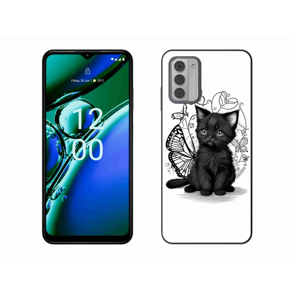 Zselés borítás mmCase a Nokia G42 készülékhez - fekete cica