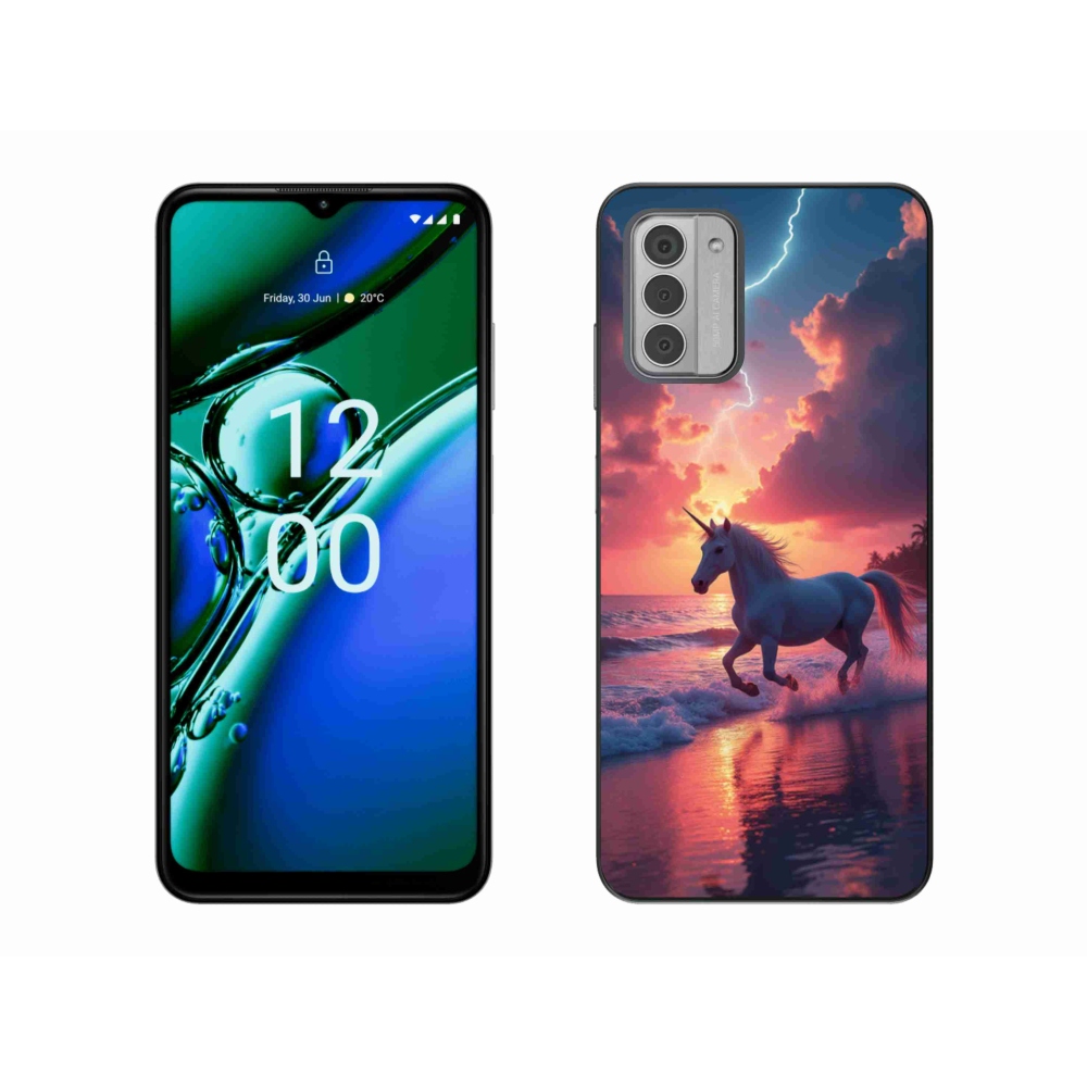 Zselés borítás mmCase a Nokia G42 készülékhez - egyszarvú a tengerparton