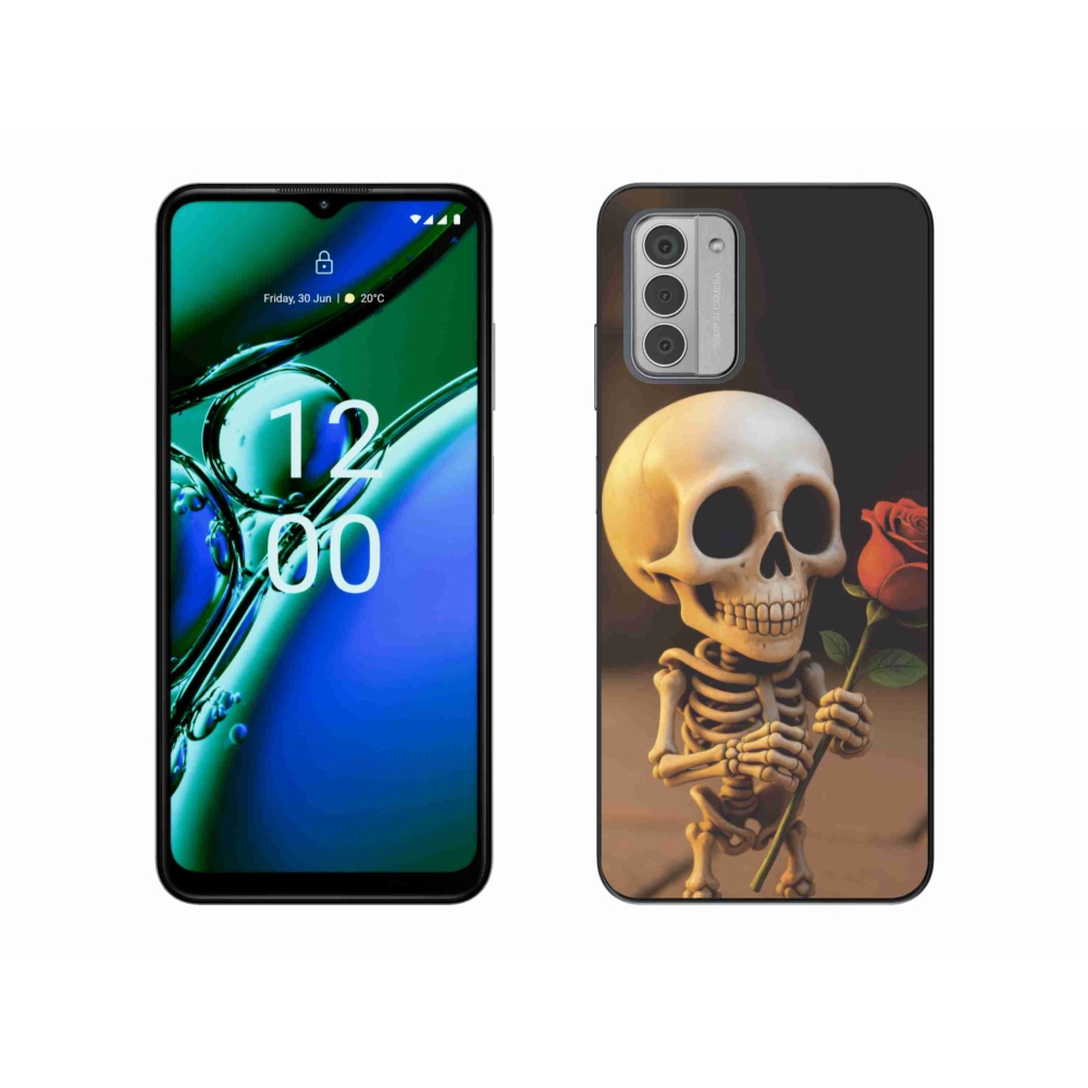 Zselés borítás mmCase a Nokia G42-hez - csontváz rózsával