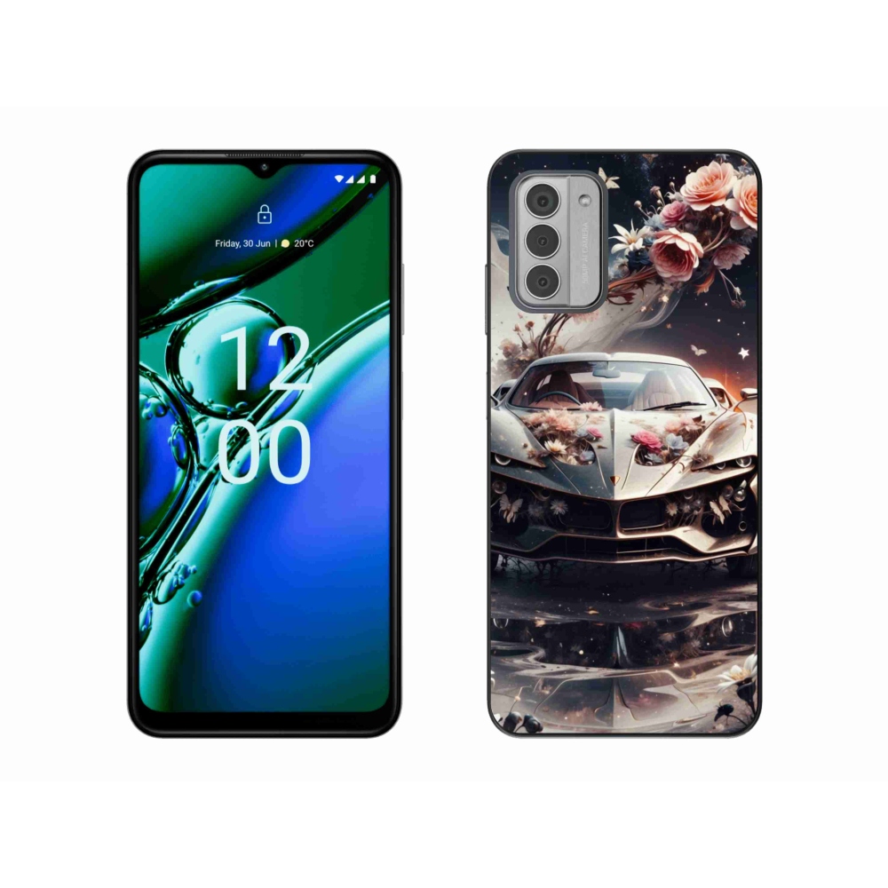 Zselés borítás mmCase a Nokia G42 készülékhez - virágos sportkocsi