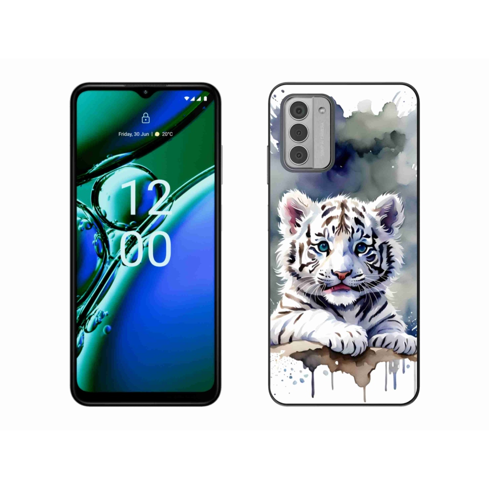 Zselés borítás mmCase a Nokia G42 készülékhez - fehér tigriskölyök