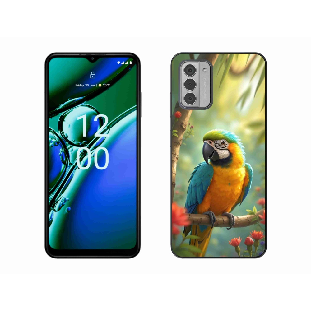mmCase gél tok a Nokia G42-hez – kék-sárga ara papagáj