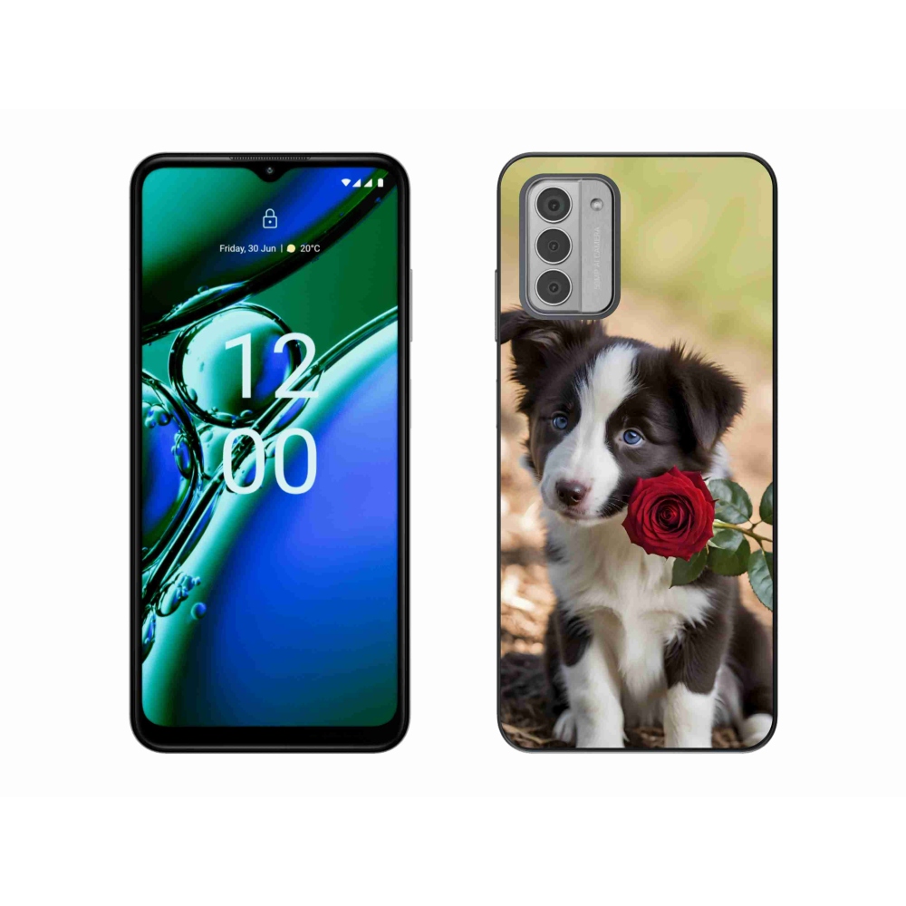 mmCase gél tok a Nokia G42-hez – aranyos border collie rózsával