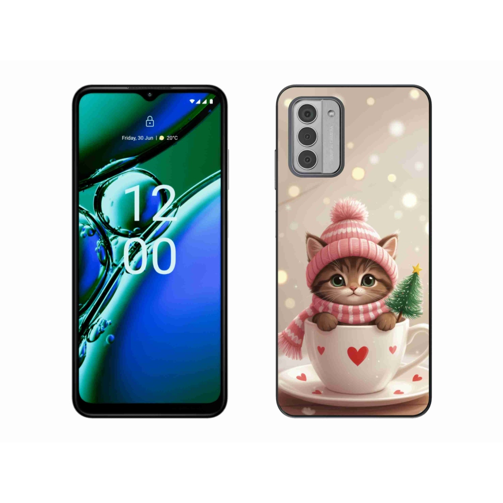 mmCase gél tok a Nokia G42-hez – karácsonyi cica csészében