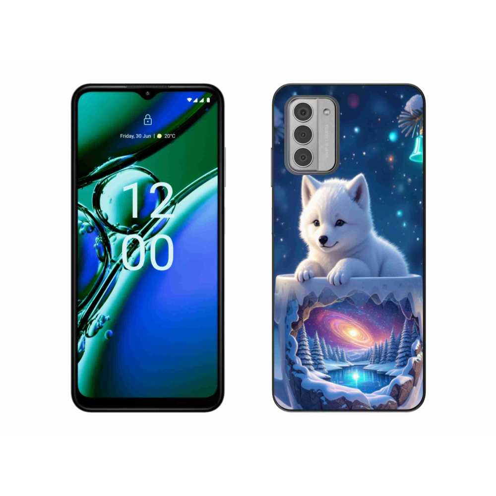 Zselés borítás mmCase a Nokia G42 készülékhez - Karácsonyi kölyökkutyakölyök