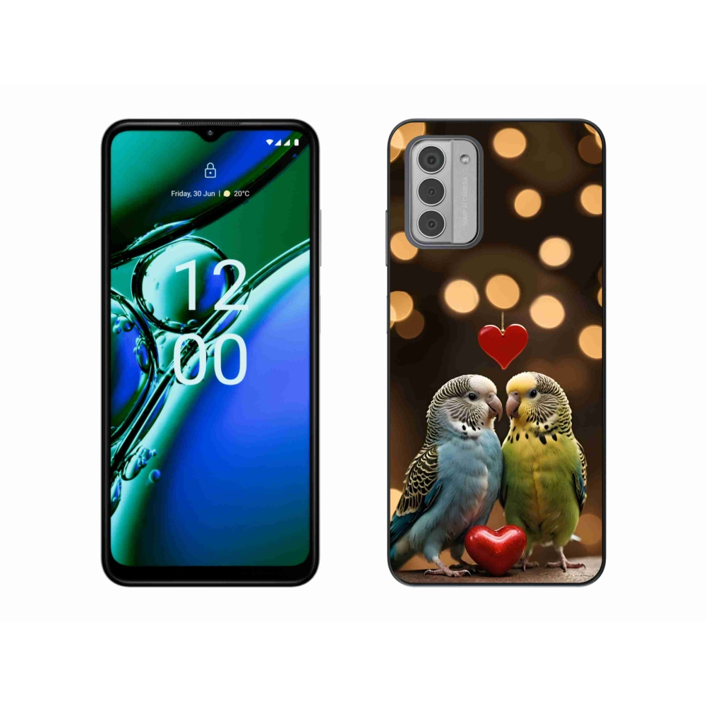 mmCase gélhuzat a Nokia G42-hez – szerelmes papagájok