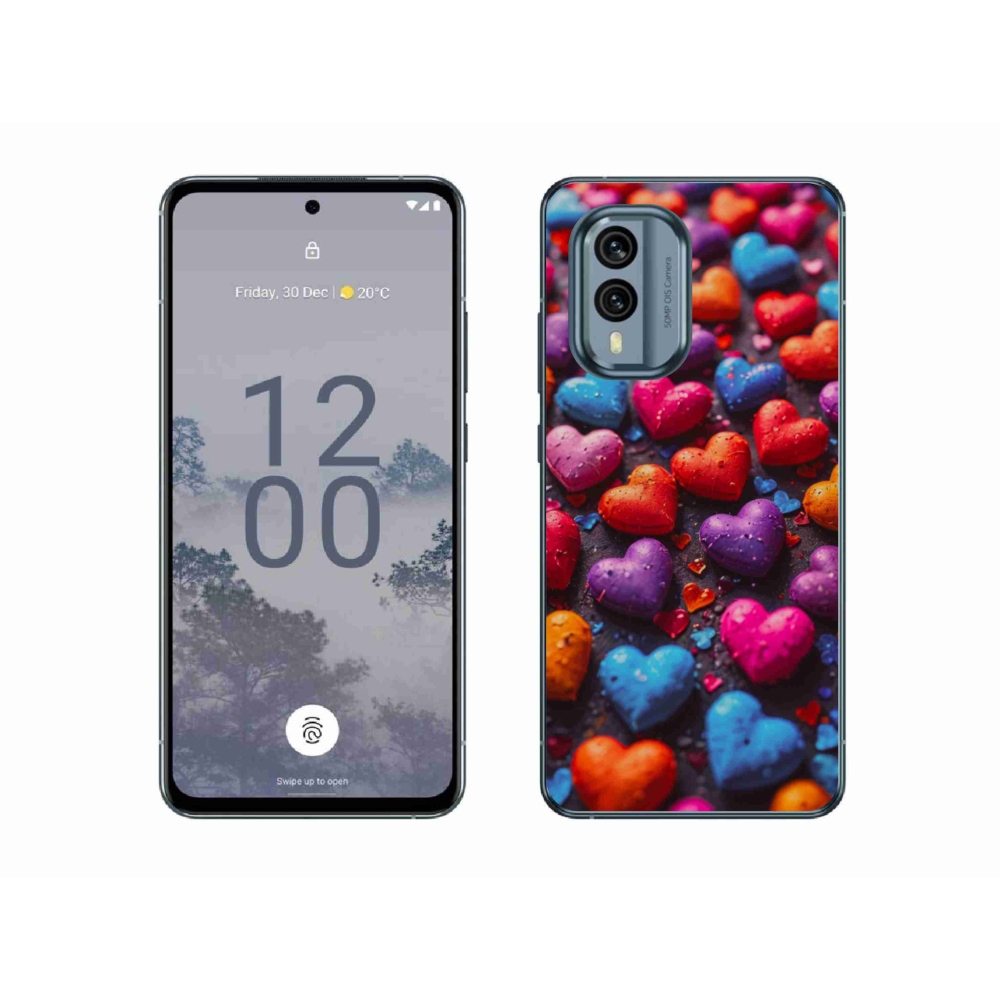 Zselés borítás mmCase a Nokia X30 5G készülékhez - színes szív