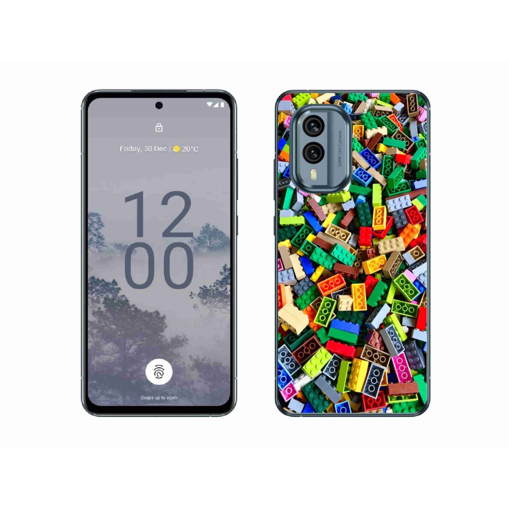 Zselés borítás mmCase a Nokia X30 5G készülékhez - színes építőelemek