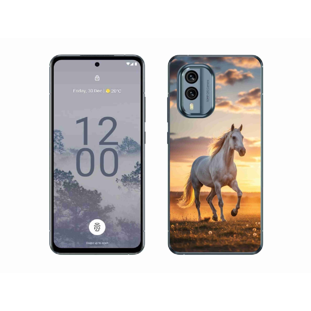 Zselés borítás mmCase a Nokia X30 5G készülékhez - futó fehér ló 2
