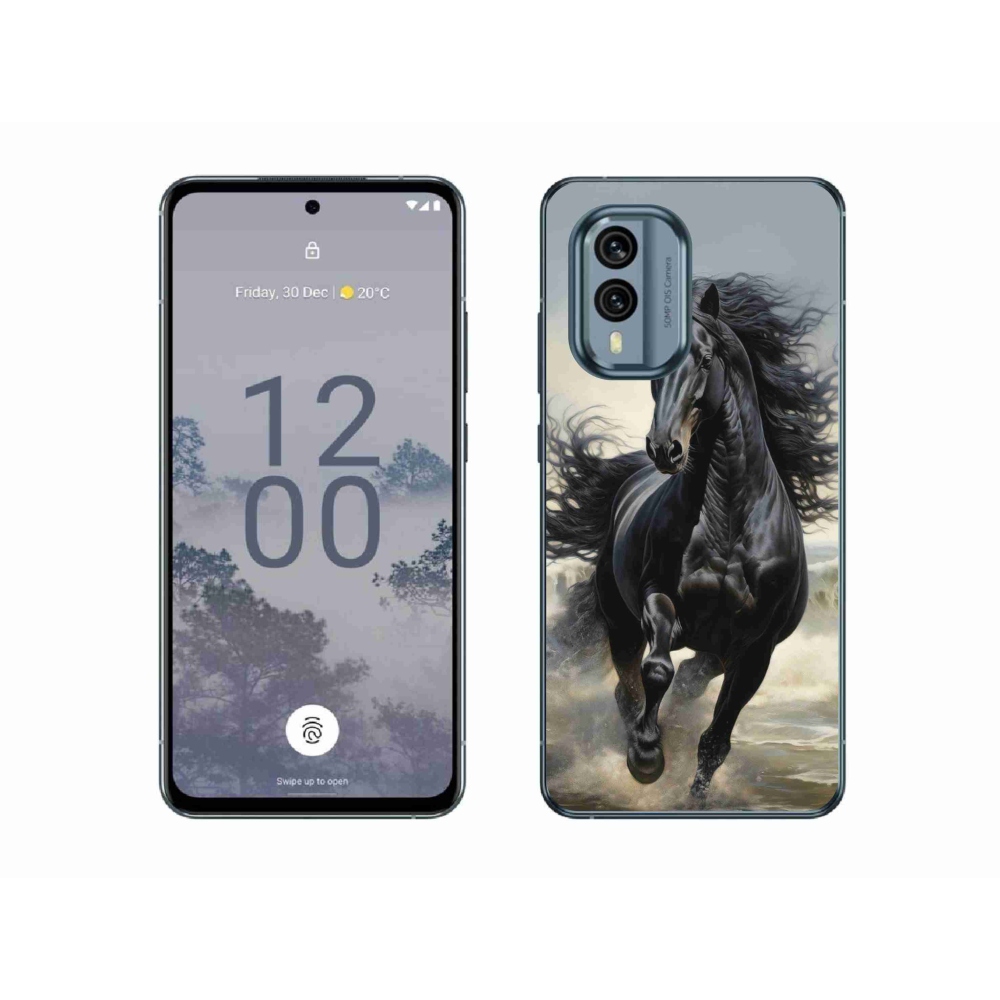 mmCase gélhuzat a Nokia X30 5G-hez – fekete ló
