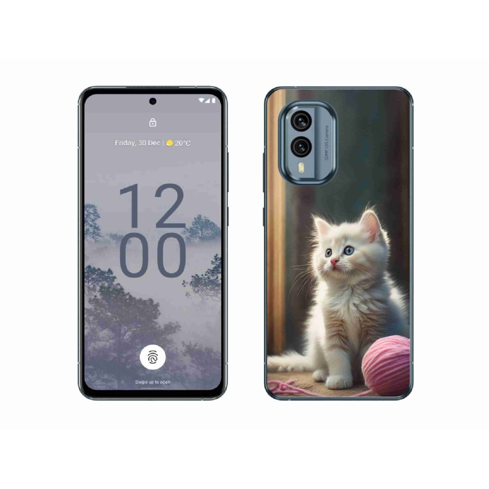 Zselés borítás mmCase a Nokia X30 5G készülékhez - fehér cica 2
