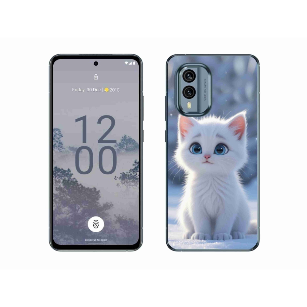 mmCase gél tok a Nokia X30 5G-hez – fehér cica 3