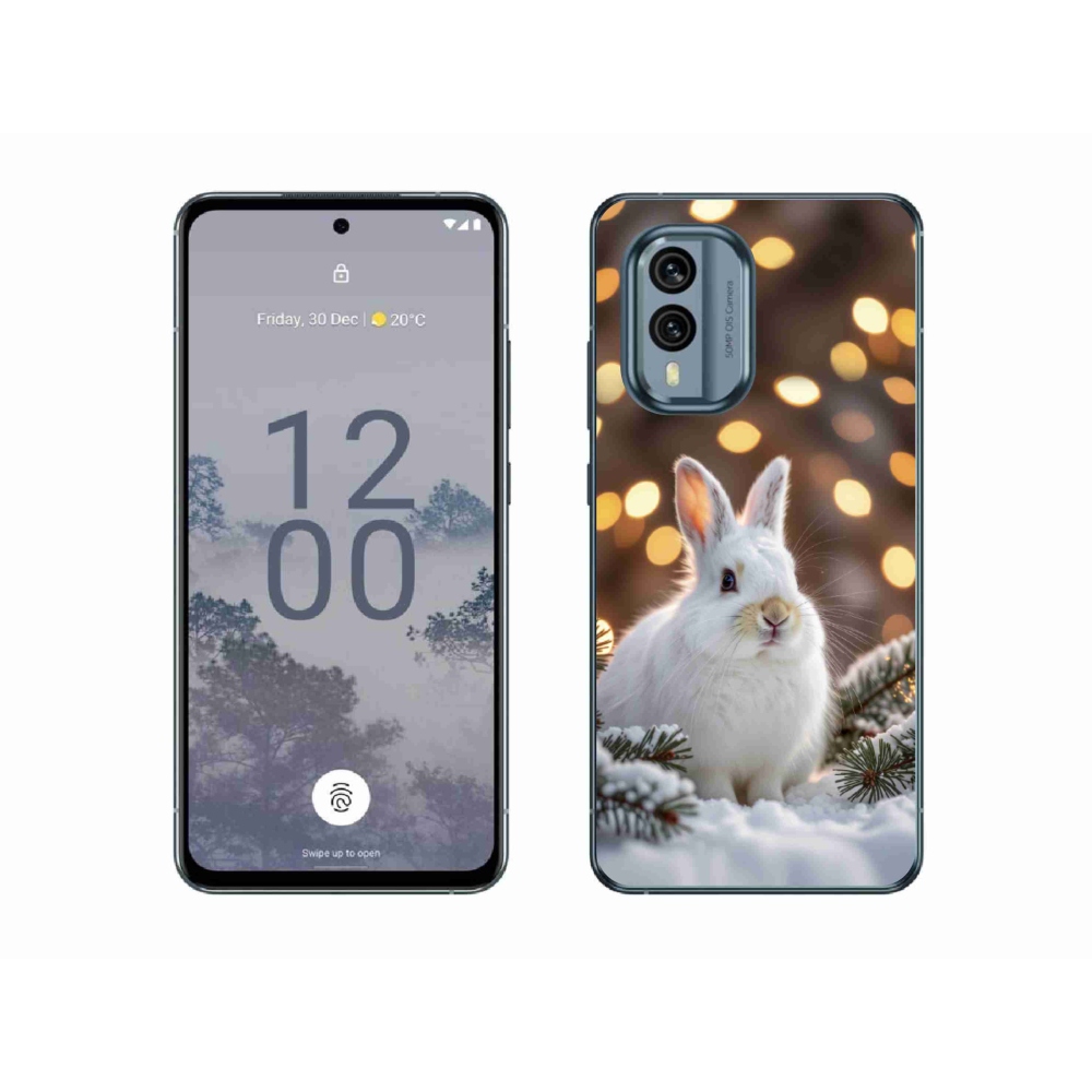 mmCase gél tok a Nokia X30 5G-hez – fehér nyúl