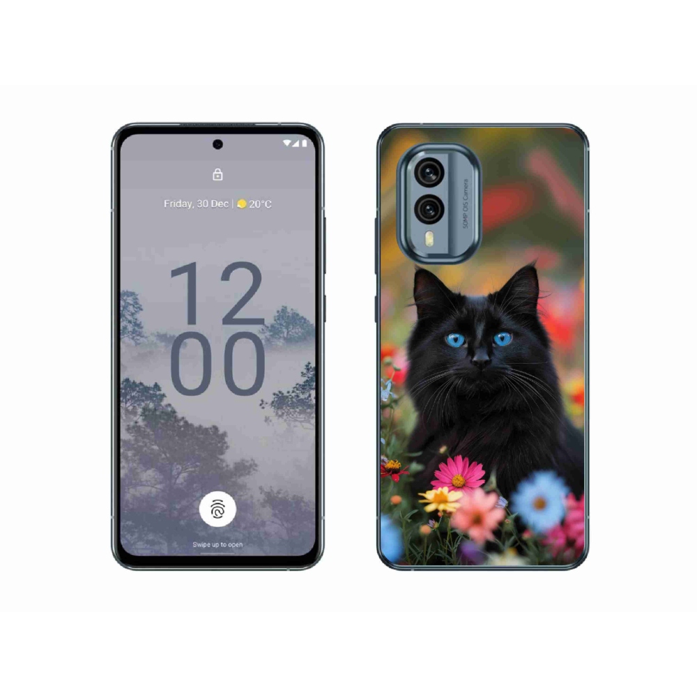mmCase gél tok a Nokia X30 5G-hez – fekete cica 4