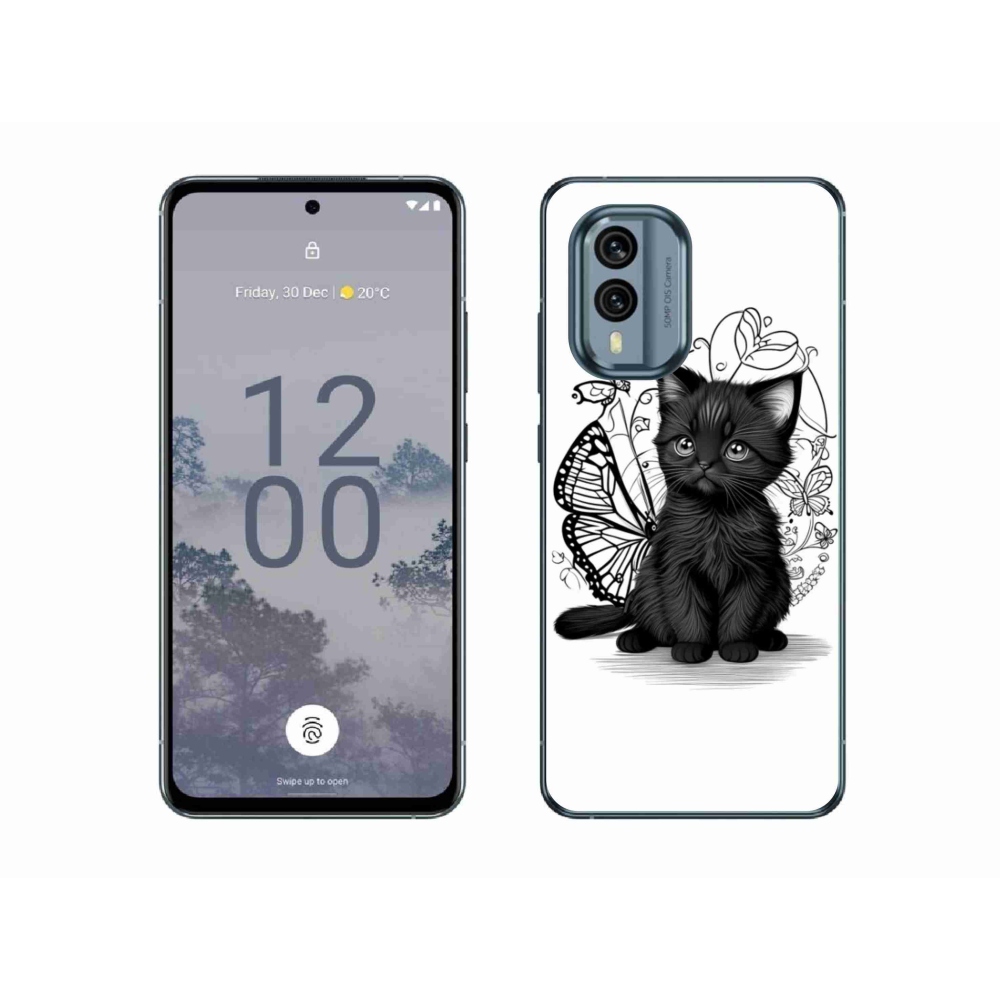 Zselés borítás mmCase a Nokia X30 5G készülékhez - fekete cica