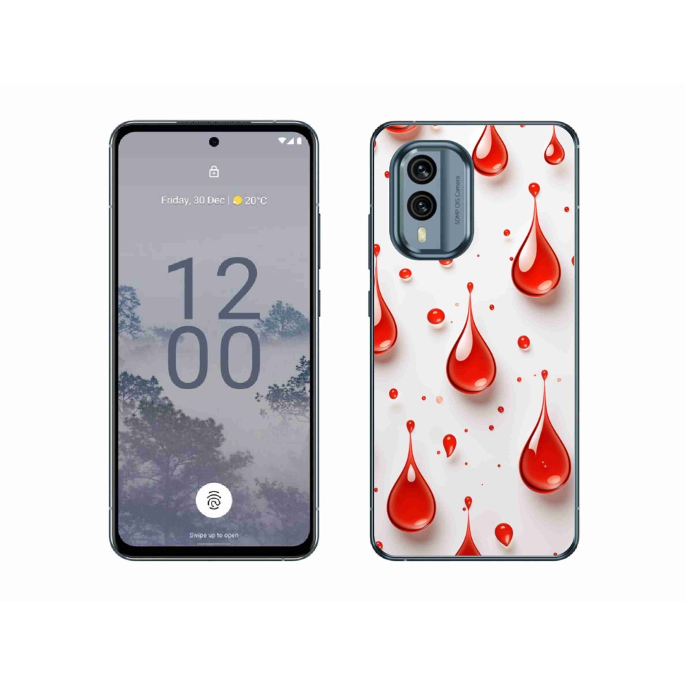 Zselés borítás mmCase a Nokia X30 5G készülékhez - piros cseppek