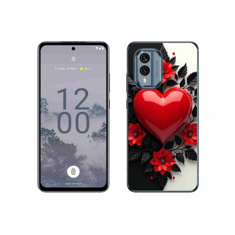 Zselés borítás mmCase a Nokia X30 5G készülékhez - piros szív