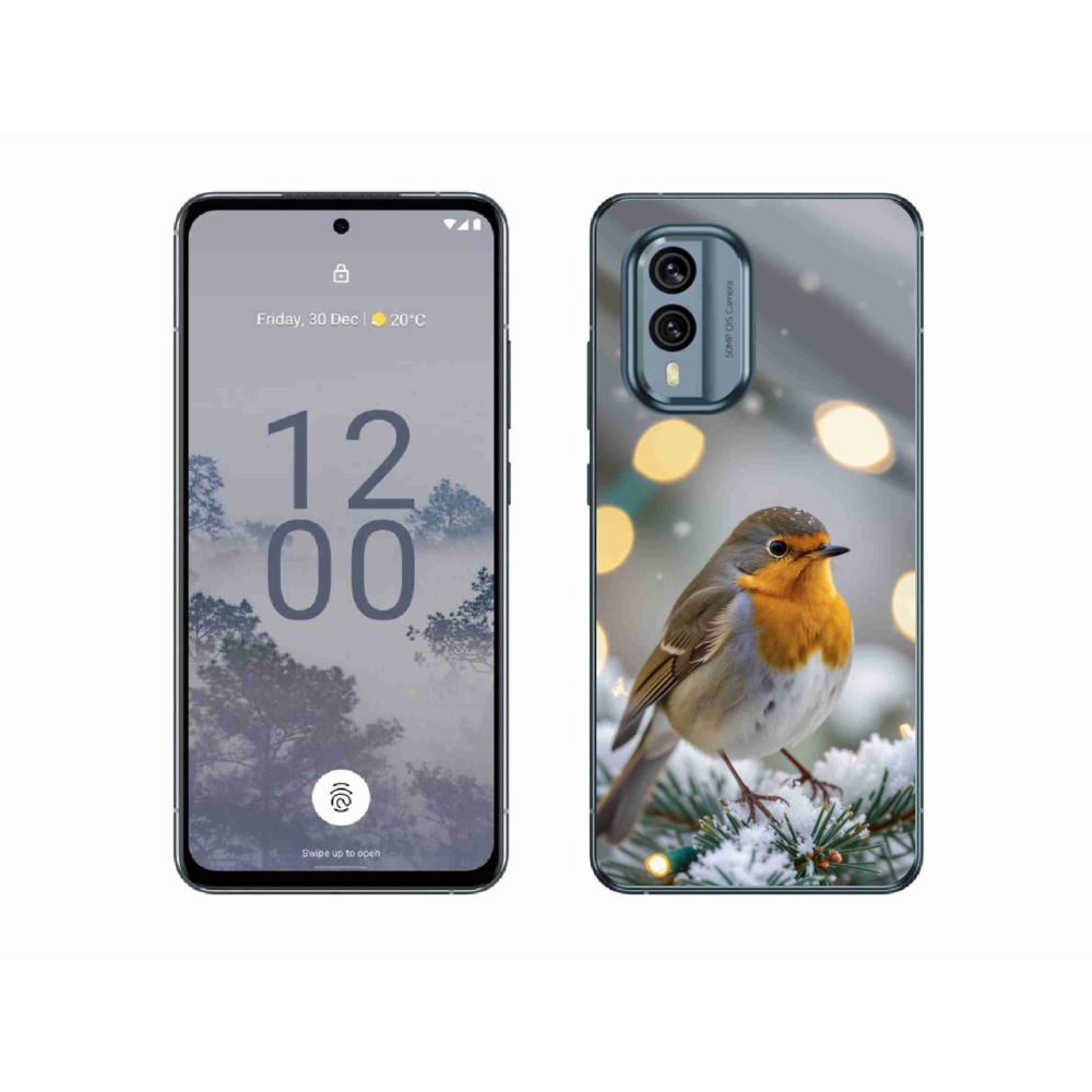 mmCase gélhuzat a Nokia X30 5G-hez – téli vörös