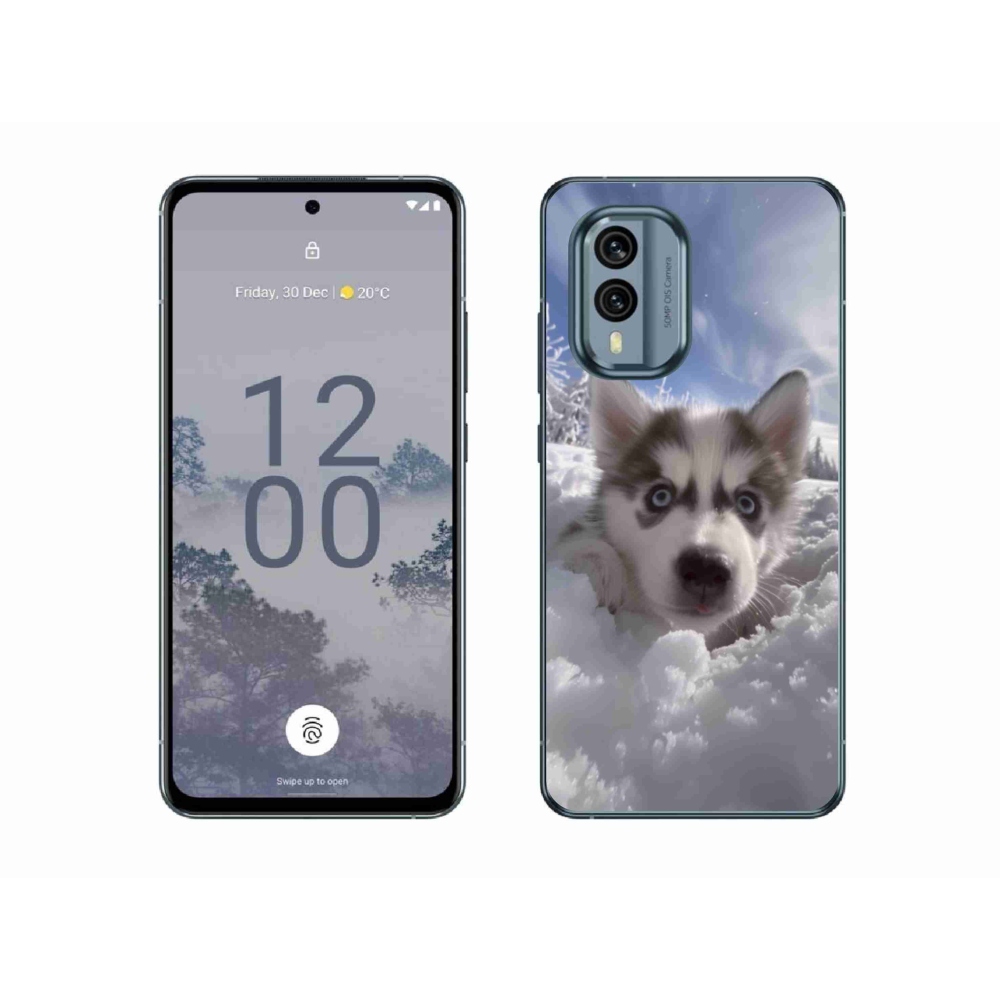 Zselés borítás mmCase a Nokia X30 5G készülékhez - husky a hóban