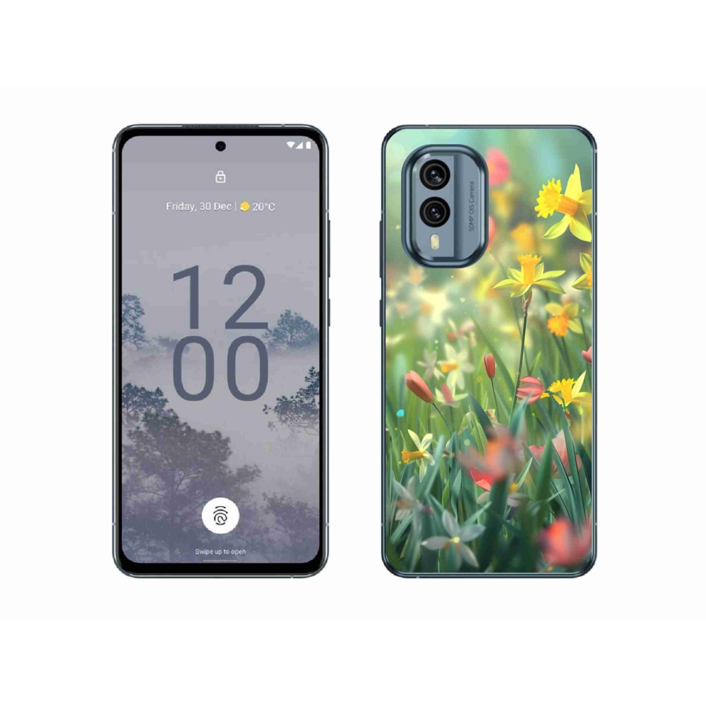 Zselés borítás mmCase a Nokia X30 5G készülékhez - tavaszi virágok