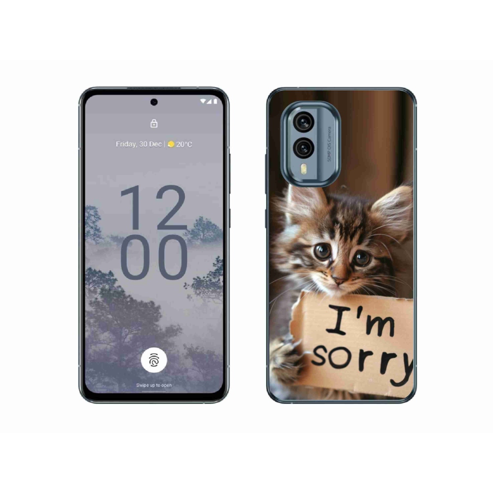 Zselés borítás mmCase a Nokia X30 5G készülékhez - macska bocsánatkérése