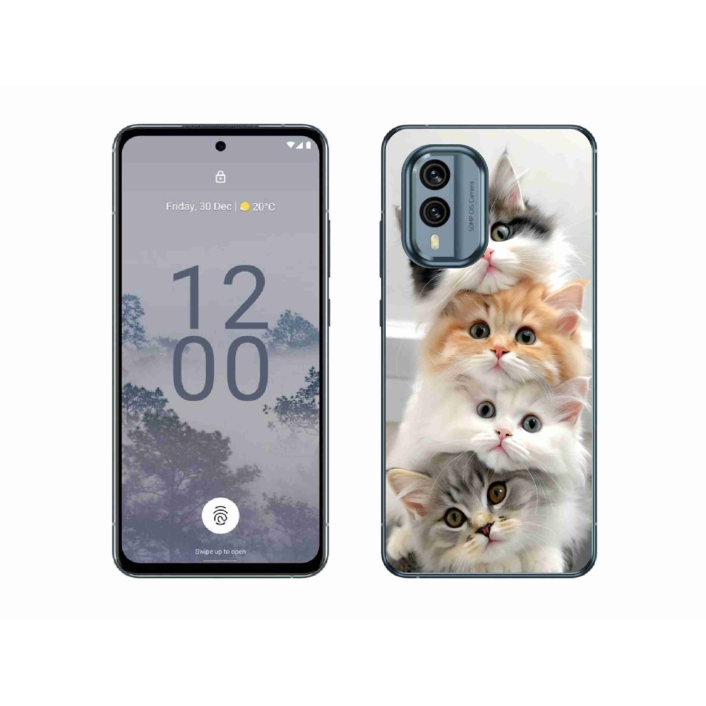 Zselés borítás mmCase a Nokia X30 5G készülékhez - macskacsokor