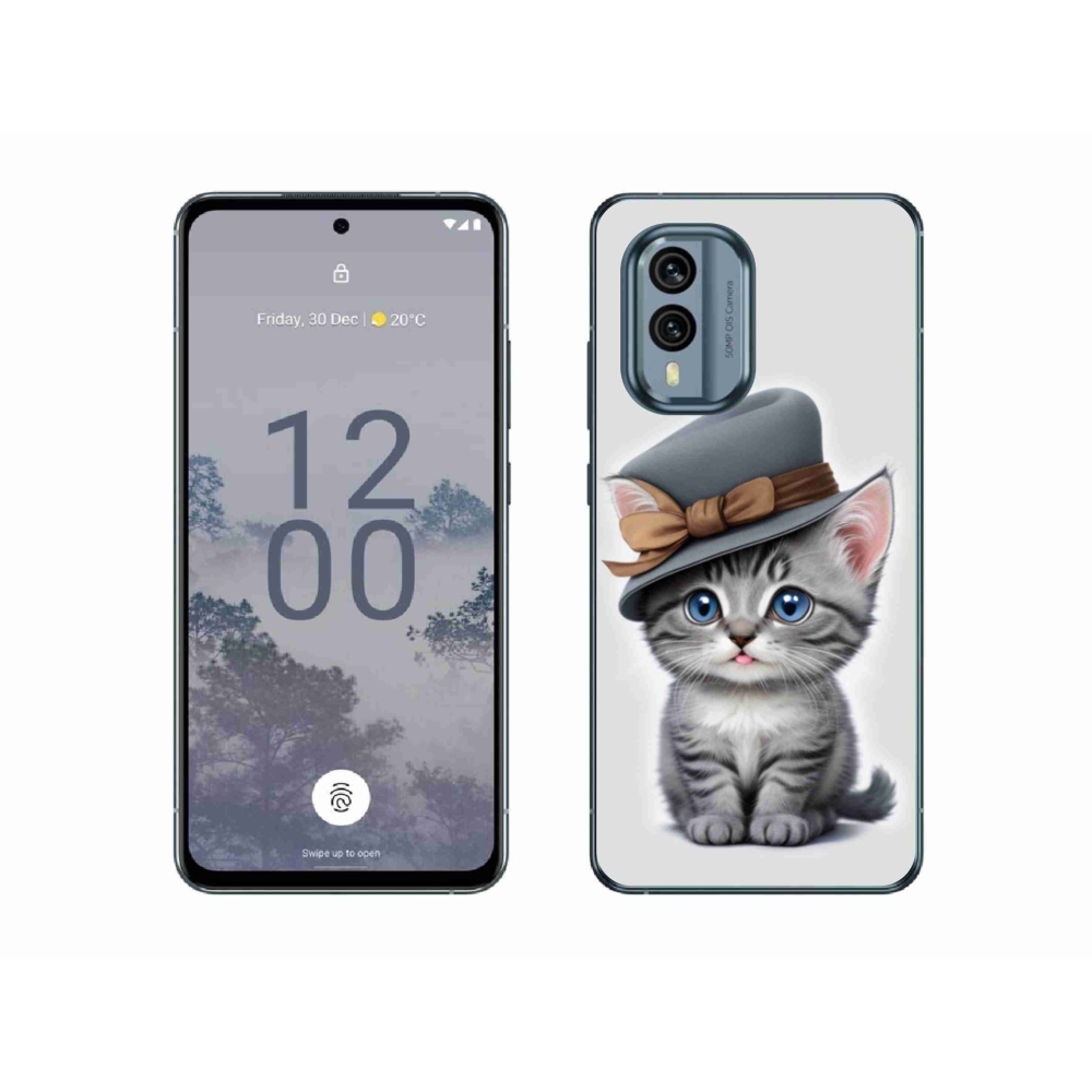 Zselés borítás mmCase a Nokia X30 5G készülékhez - cica sapkával