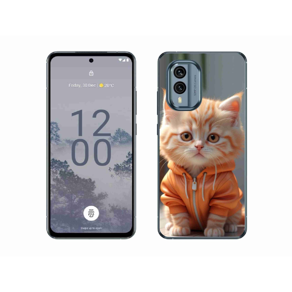 Zselés borítás mmCase a Nokia X30 5G készülékhez - cica melegítőben