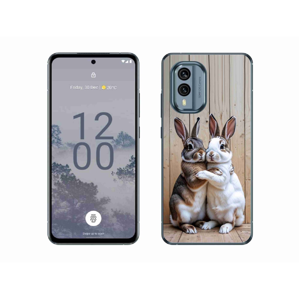 mmCase gél tok a Nokia X30 5G-hez – nyuszi pár