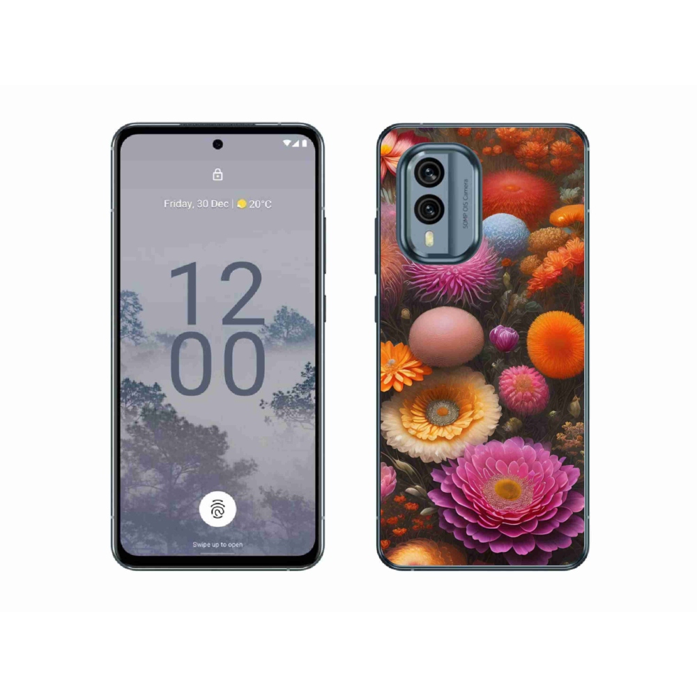 Zselés borítás mmCase a Nokia X30 5G készülékhez - virágos kompozíció