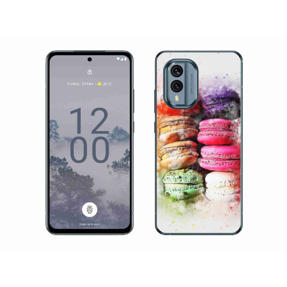 Zselés borítás mmCase a Nokia X30 5G készülékhez - makaróniák