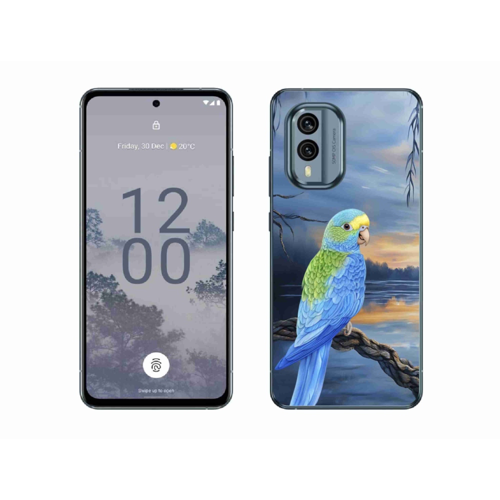 Zselés borítás mmCase a Nokia X30 5G készülékhez - kék papagáj