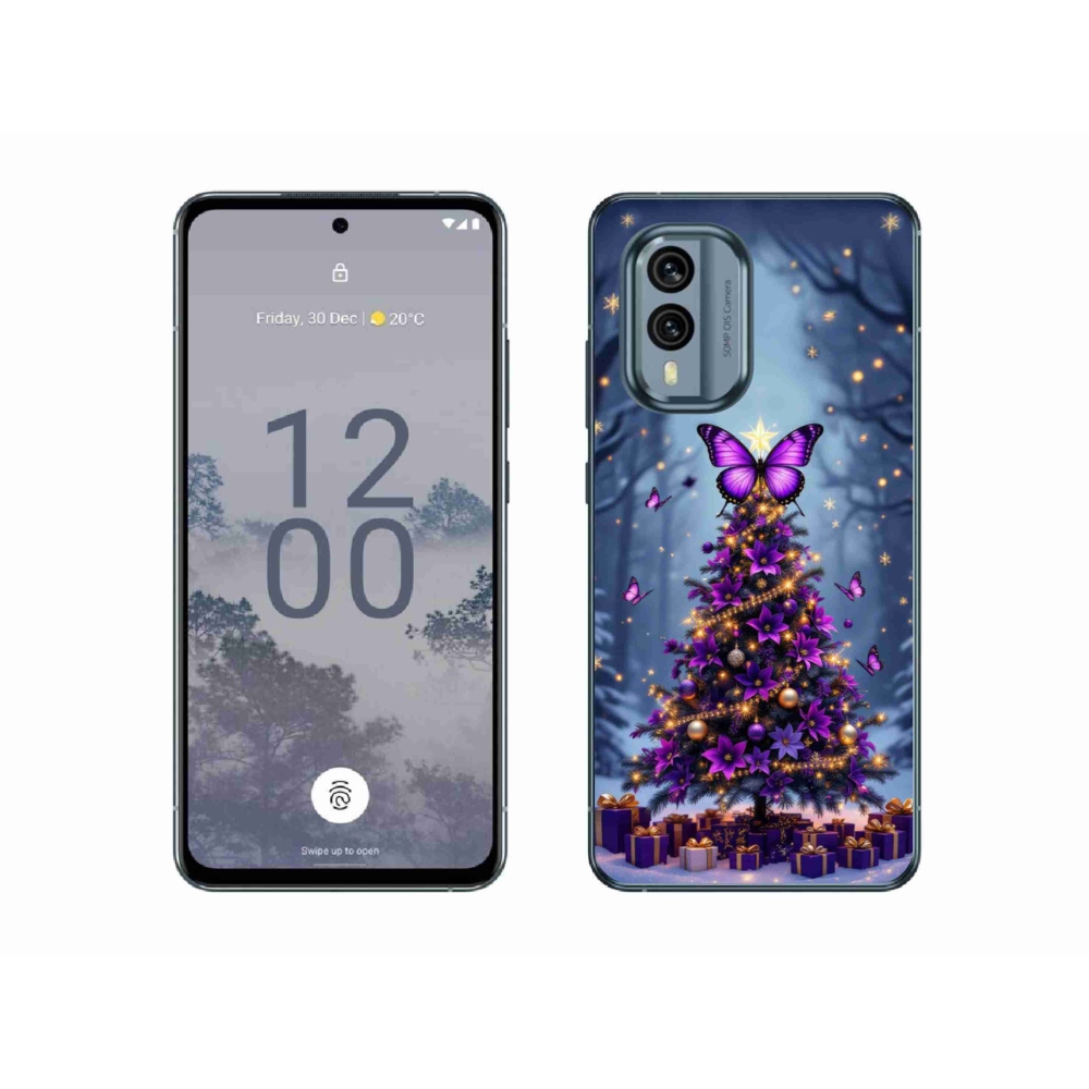 mmCase gél tok a Nokia X30 5G-hez – pillangós karácsonyfa