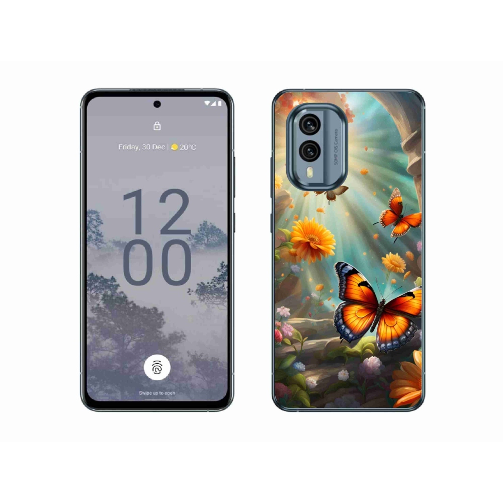Zselés borítás mmCase a Nokia X30 5G készülékhez - pillangókert 2