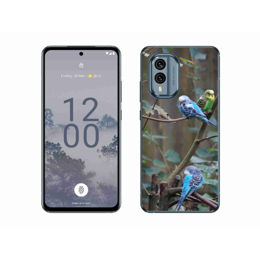mmCase gél tok a Nokia X30 5G-hez – papagájok az ágon
