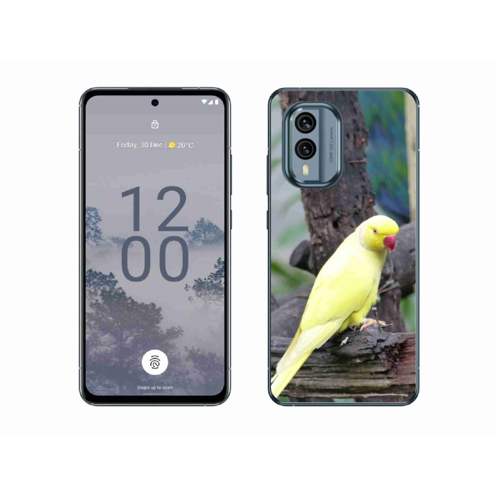 Zselés borítás mmCase a Nokia X30 5G készülékhez - papagáj alexander sárga