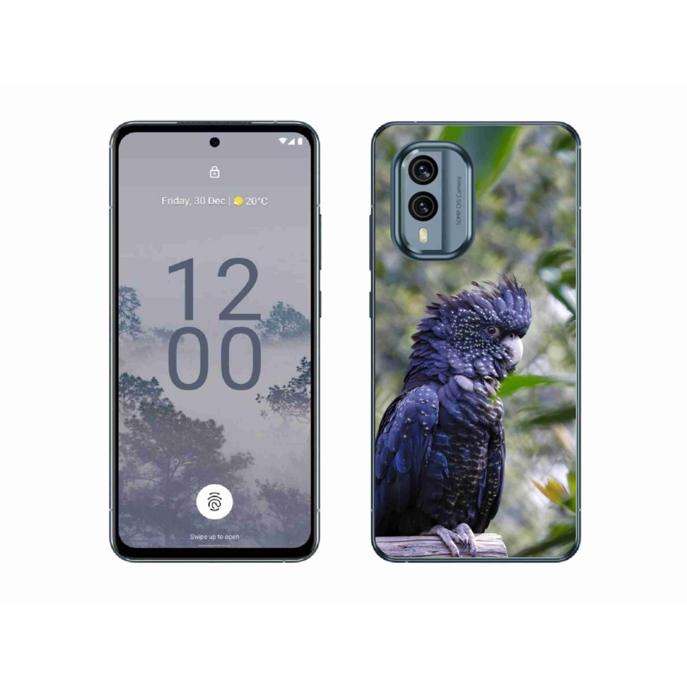 mmCase gél tok a Nokia X30 5G-hez – fekete kakadu papagáj