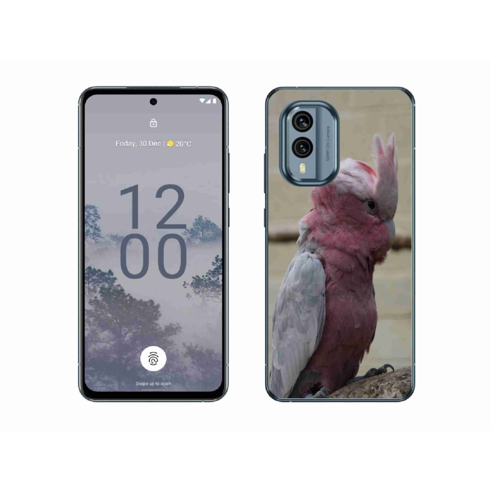 Zselés borítás mmCase a Nokia X30 5G készülékhez - papagáj kakadu rózsaszínű