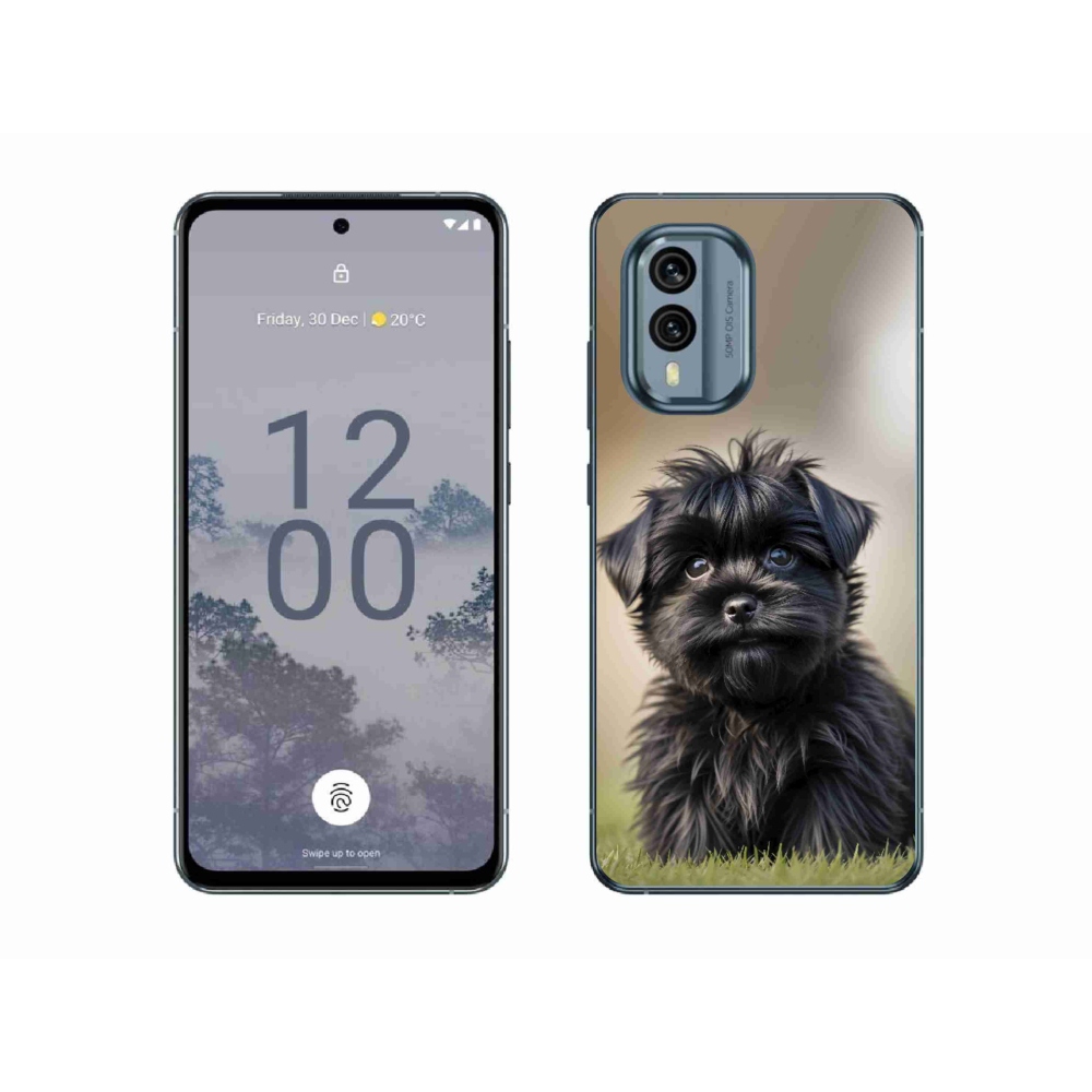 mmCase gél tok a Nokia X30 5G-hez – aranyos fekete kutyus