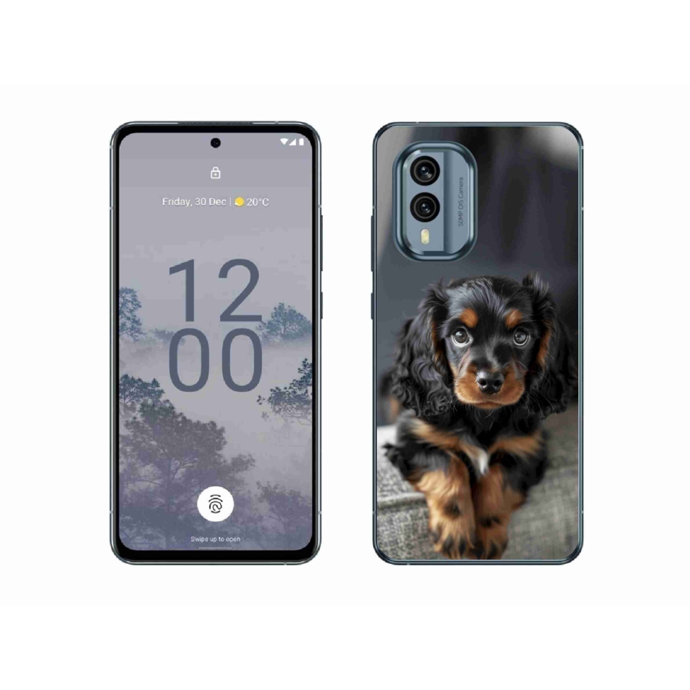 mmCase gél tok a Nokia X30 5G-hez – aranyos, hosszú szőrű tacskó
