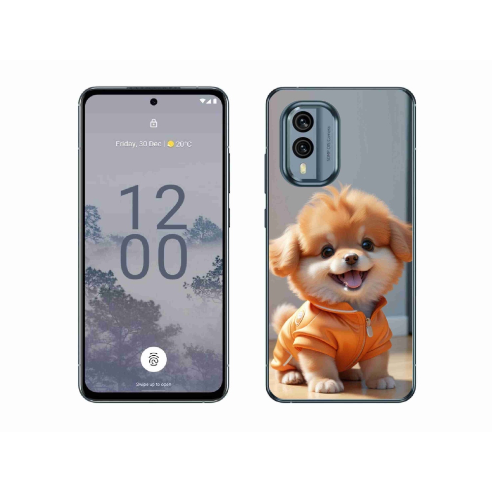mmCase gél tok a Nokia X30 5G-hez – aranyos pomerániai pulóverben