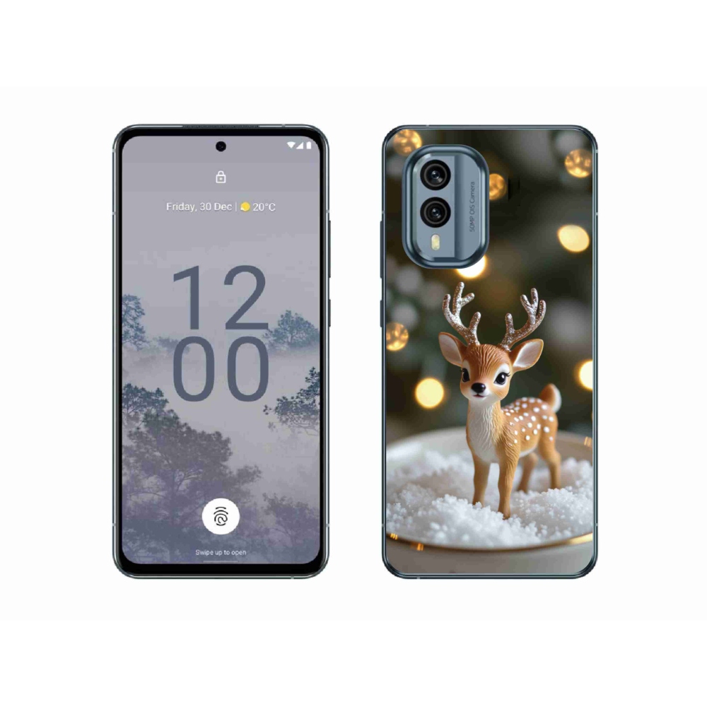 mmCase gél tok a Nokia X30 5G-hez – aranyos karácsonyi szarvas