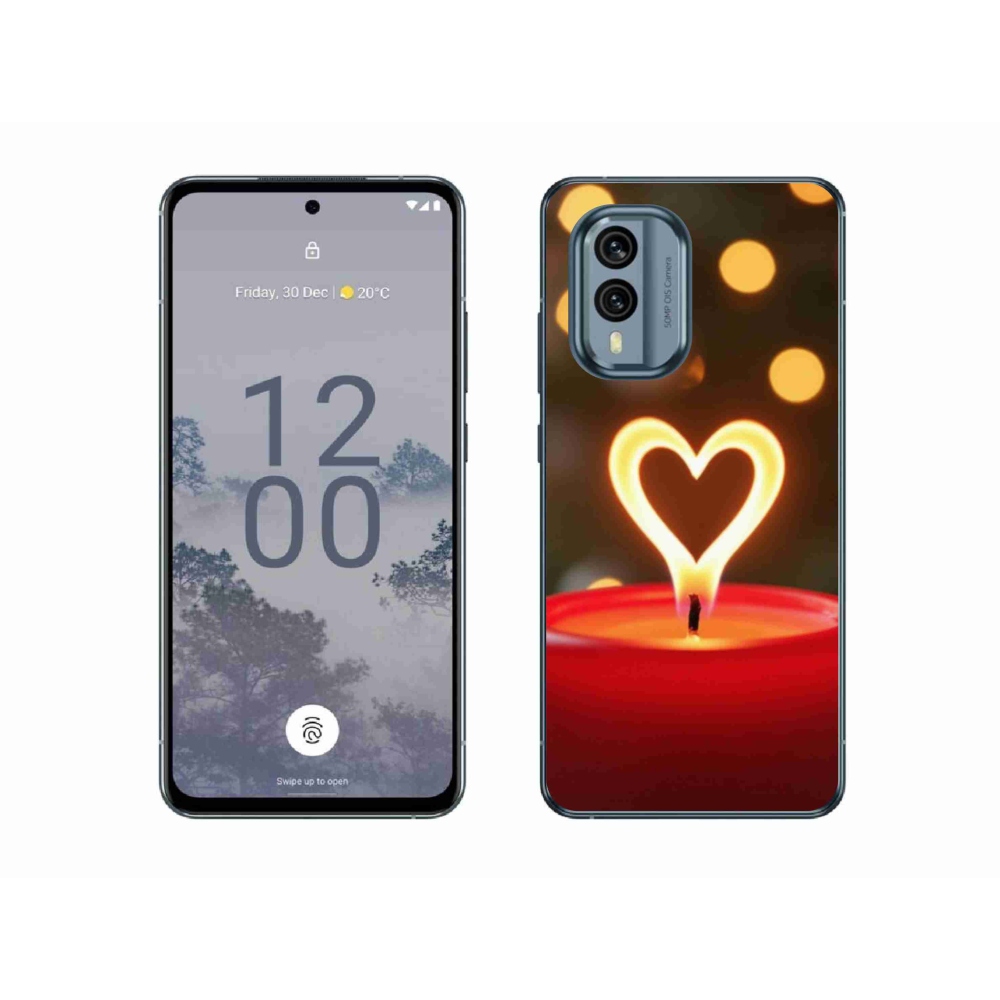Zselés borítás mmCase a Nokia X30 5G készülékhez - lángoló szíve